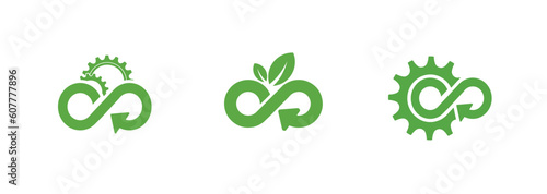 circular economy icons on white background	