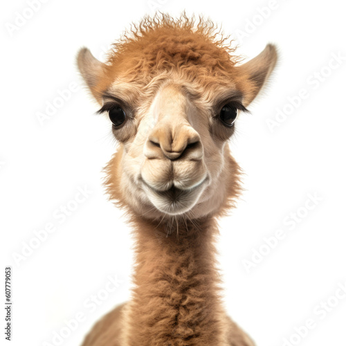Cute baby camel isolated on a white background. Generative AI © piai