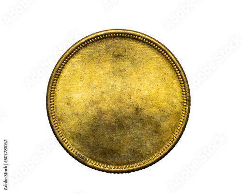 old empty gold coin on a przezroczystym isolated background. png	