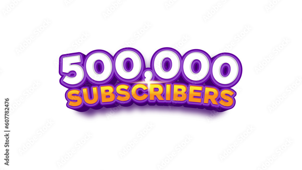 500,000 subscribers thank you vector banner. 500K subscribers thank you ...