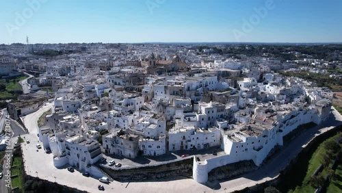 Vista panoramica aerea di Ostuni, la città bianca, puglia, sud italia