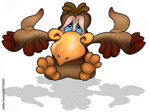 Brown Grumpy Parrot with Outstretched Wings