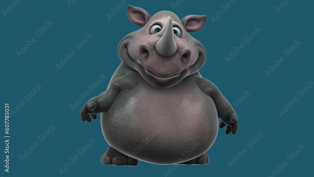 Fun 3D cartoon rhino talking (with alpha channel included) Fun 3D cartoon rhino talking (with alpha channel included)