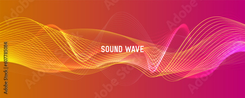 Abstract sound wave. Modern digital equalizer. Vector illustration.