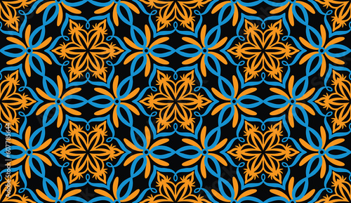 Geometric ethnic pattern seamless flower color. seamless pattern. Design for fabric,curtain,background,carpet,wallpaper,clothing,wrapping,Batik,mandalas,fabric,Vector illustration. pattern style.