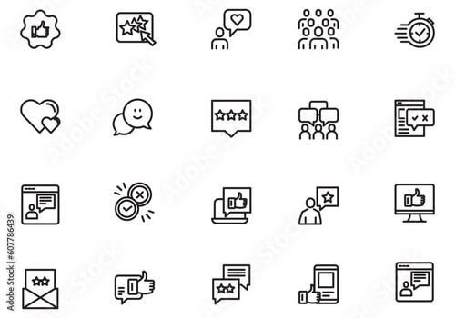 Testimonial, Customer Feedback and User Experience related icon set. vector illustration
