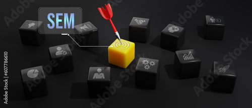 Bild auf Leinwand SEM Search Engine Optimization Marketing Ranking concept for website