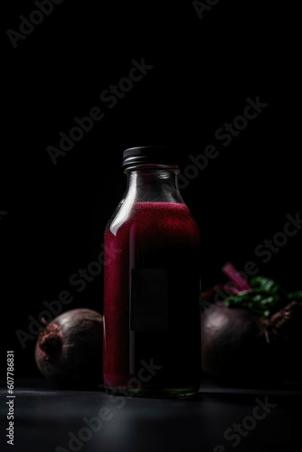 Nourishing Beetroot Elixir in a Modern Container. Generative AI