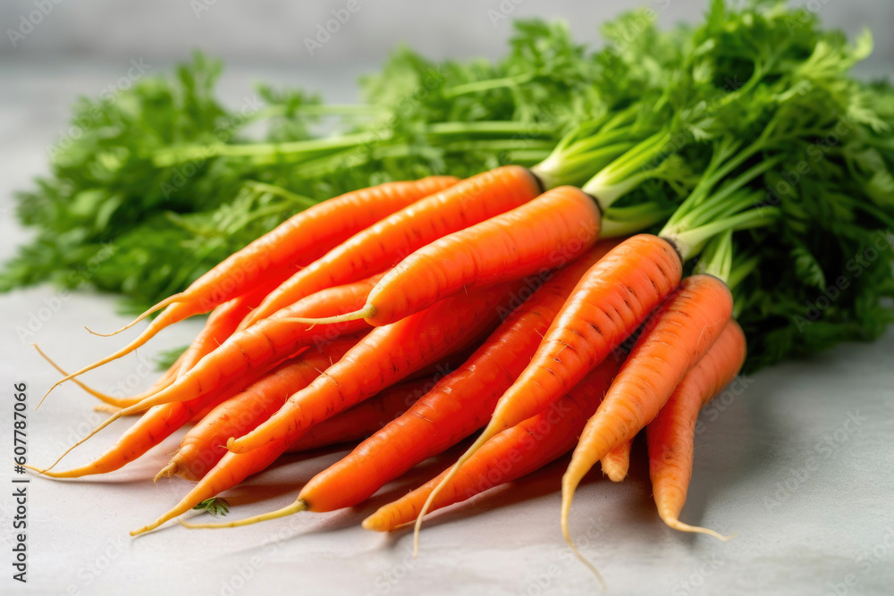 Colorful Carrots on a White Background. Generative AI Colorful Carrots on a White Background. Generative AI
