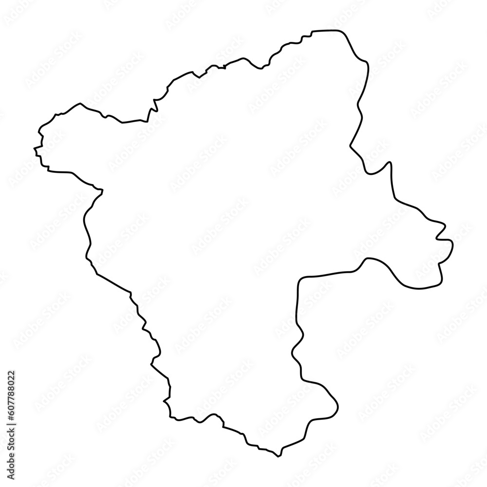 Pec district map, administrative district of Serbia. Vector illustration.