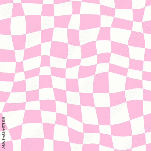 Groovy and retro boho cute checkerboard pattern