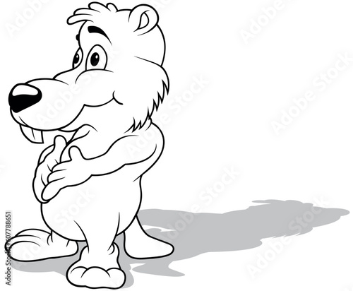 Drawing of a Beaver with Pa...