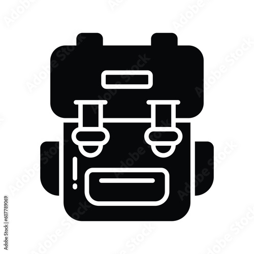 An icon of traveling backpack, cute rucksack vector in modern style