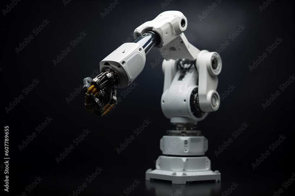 Robotic arm, mechanical hand, industrial robot manipulator concept. AI generated Robotic arm, mechanical hand, industrial robot manipulator concept. AI generated