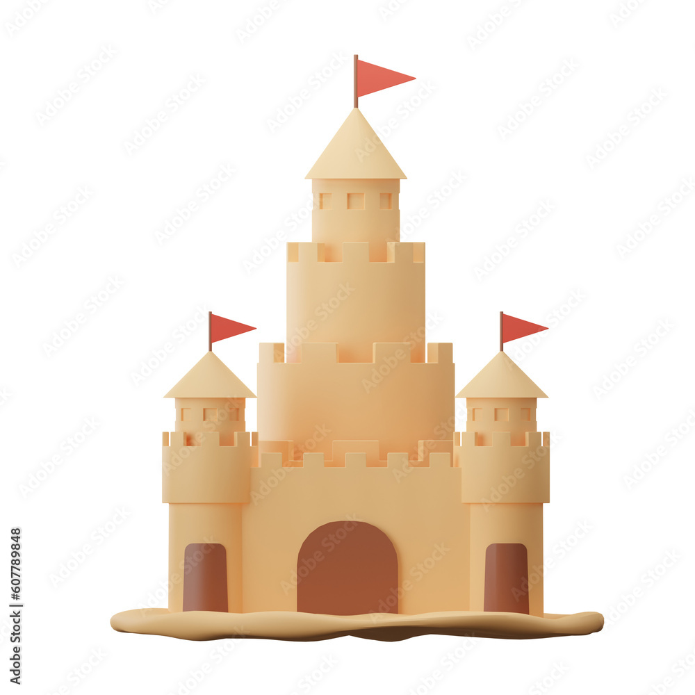 Castle Sand Beach Summer 3D Illustrations Castle Sand Beach Summer 3D Illustrations