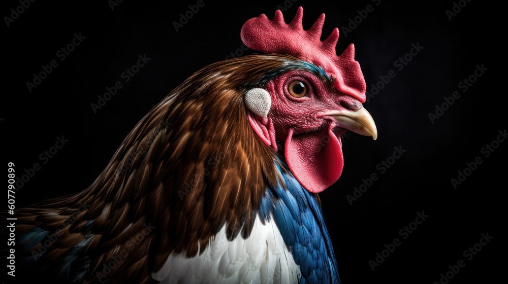 Rooster isolated on black HD 8K wallpaper Stock Photography Photo