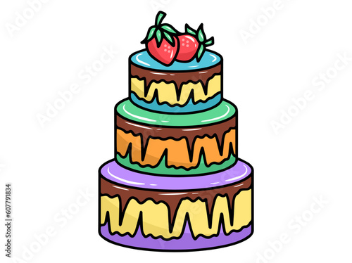 Hand drawn Food Cake Illustration