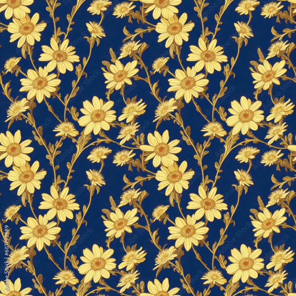 Seamless floral pattern, tileable, Generative AI Seamless floral pattern, tileable, Generative AI