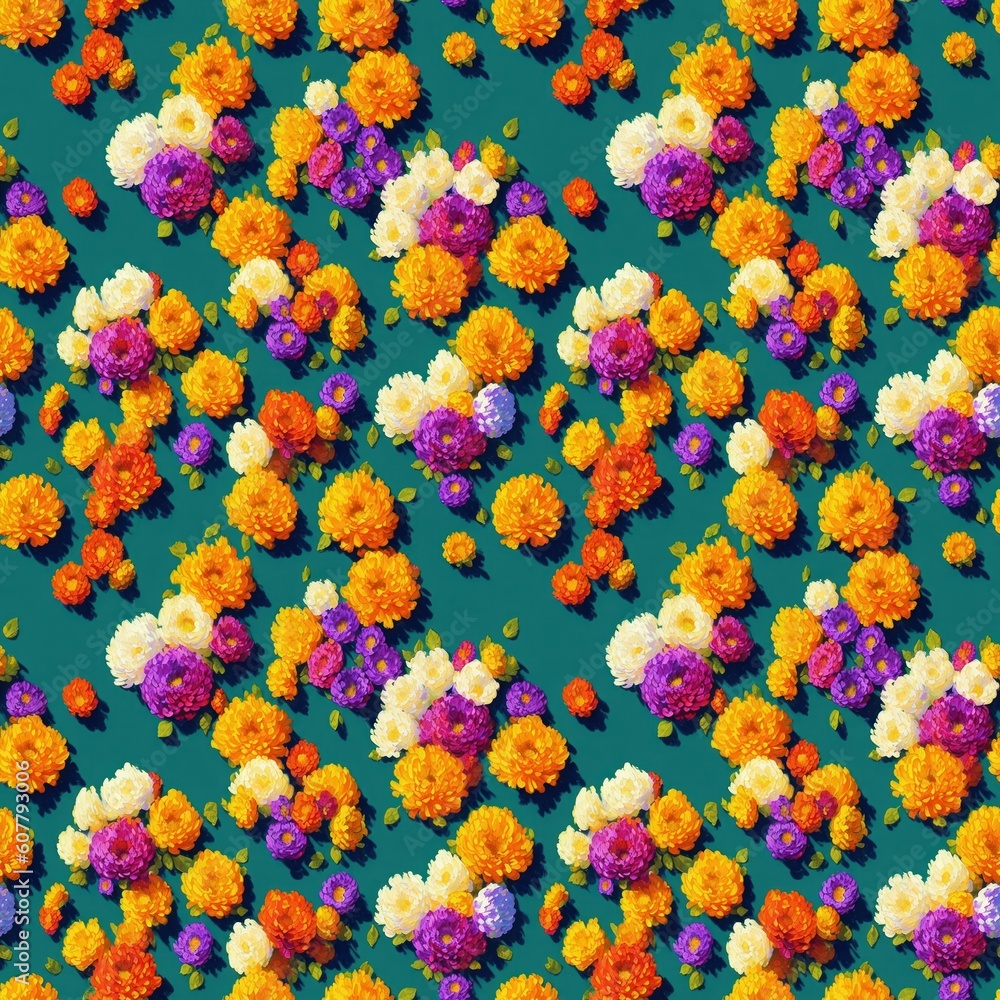 Seamless floral pattern, tileable, Generative AI Seamless floral pattern, tileable, Generative AI