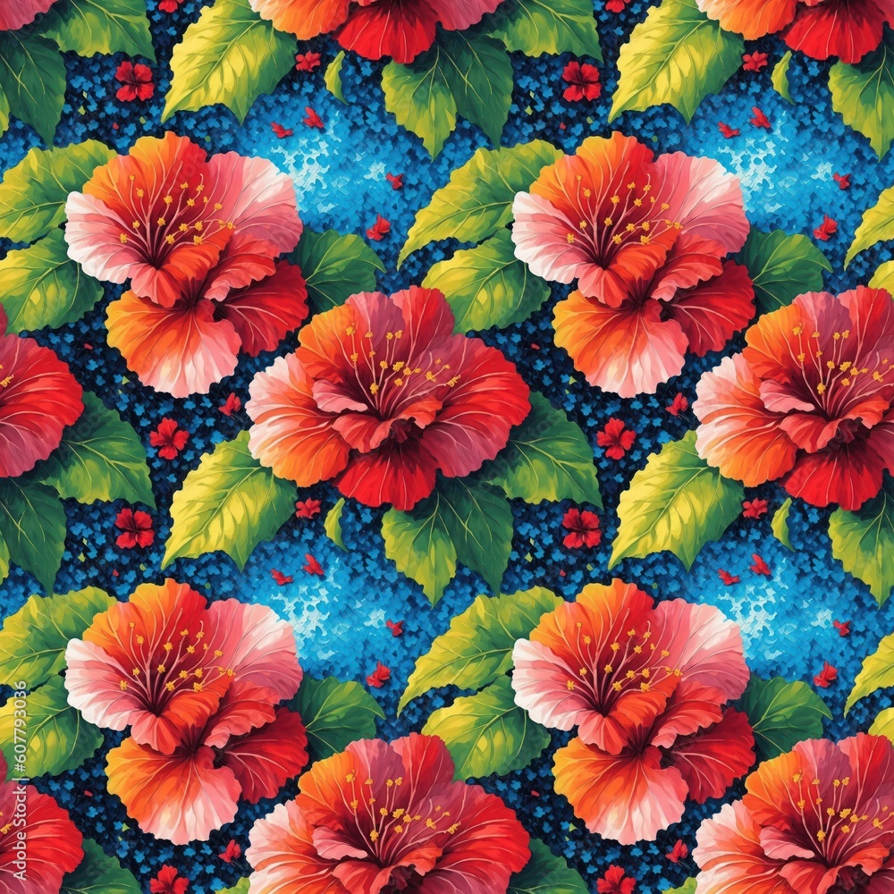 Seamless floral pattern, tileable, Generative AI Seamless floral pattern, tileable, Generative AI