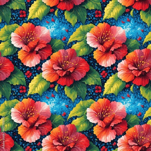 Seamless floral pattern  tileable  Generative AI