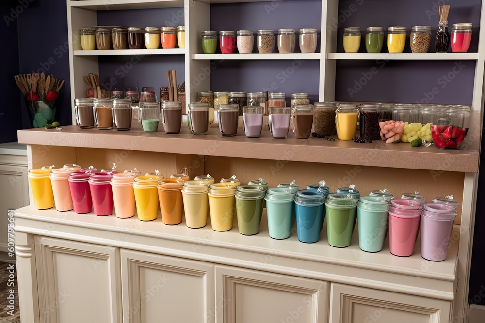 custom made wallpaper toronto digitalsmoothies and shakes bar, with mix-and-match options for custom creations, created with generative ai