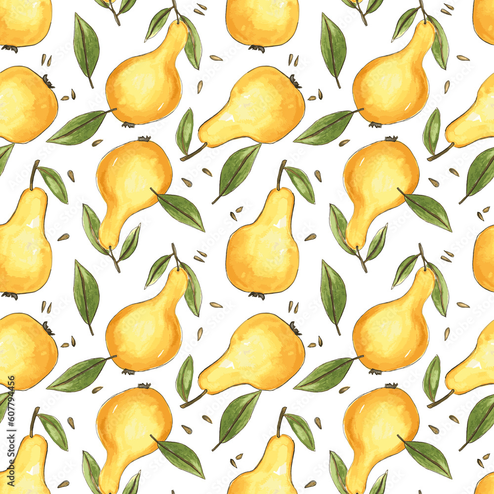 Yellow pears seamless, Whole and cut pear repeat design, Fruit background, Yellow fruit wallpaper, Kitchen textile print, Summer backdrop, Sweet pear pattern Yellow pears seamless, Whole and cut pear repeat design, Fruit background, Yellow fruit wallpaper, Kitchen textile print, Summer backdrop, Sweet pear pattern