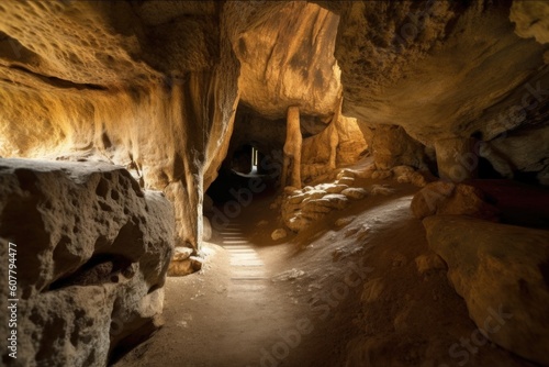 Wallpaper Mural wreckage of ancient civilization, buried alive in mountain cave, created with generative ai Torontodigital.ca