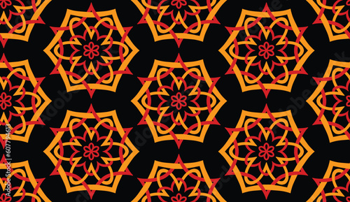 Geometric ethnic pattern seamless flower color. seamless pattern. Design for fabric,curtain,background,carpet,wallpaper,clothing,wrapping,Batik,mandalas,fabric,Vector illustration. pattern style.