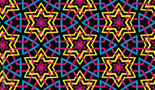 Geometric ethnic pattern seamless flower color. seamless pattern. Design for fabric,curtain,background,carpet,wallpaper,clothing,wrapping,Batik,mandalas,fabric,Vector illustration. pattern style.