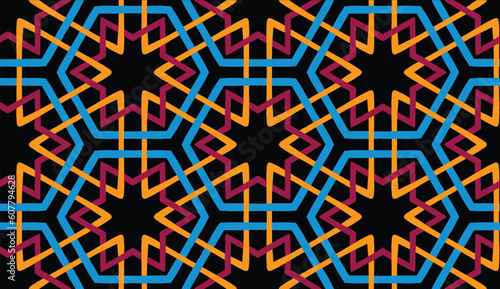 Geometric ethnic pattern seamless flower color. seamless pattern. Design for fabric,curtain,background,carpet,wallpaper,clothing,wrapping,Batik,mandalas,fabric,Vector illustration. pattern style.
