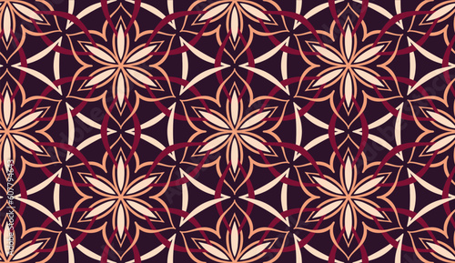 Geometric ethnic pattern seamless flower color. seamless pattern. Design for fabric,curtain,background,carpet,wallpaper,clothing,wrapping,Batik,mandalas,fabric,Vector illustration. pattern style.