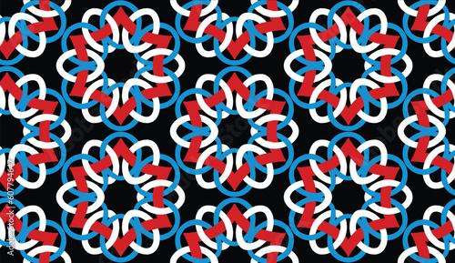 Geometric ethnic pattern seamless flower color. seamless pattern. Design for fabric,curtain,background,carpet,wallpaper,clothing,wrapping,Batik,mandalas,fabric,Vector illustration. pattern style.
