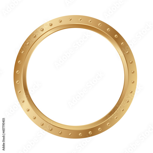 Golden ring vector . Gold circle frame