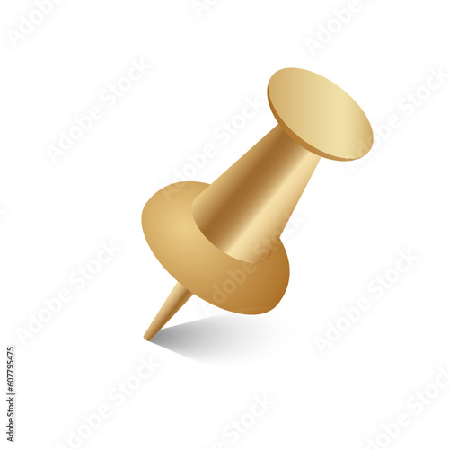 gold pin vector luxury golden 3d