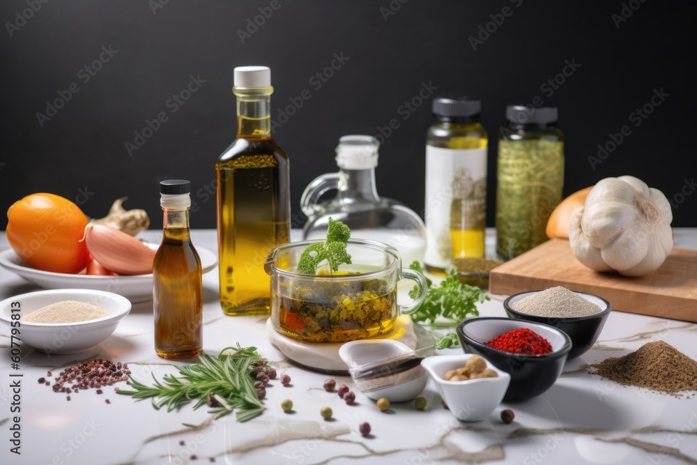 cbd oil for cooking, with recipes and ingredients, created with generative ai cbd oil for cooking, with recipes and ingredients, created with generative ai