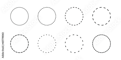 dotted line circle vector frame