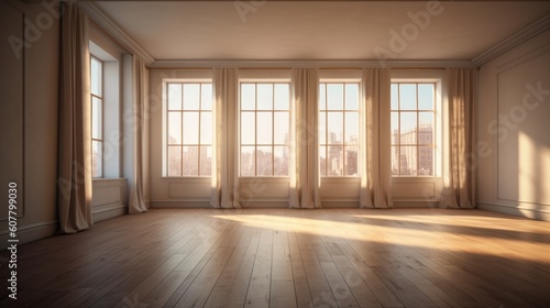 Interior of an empty spacious apartment © Kitorai