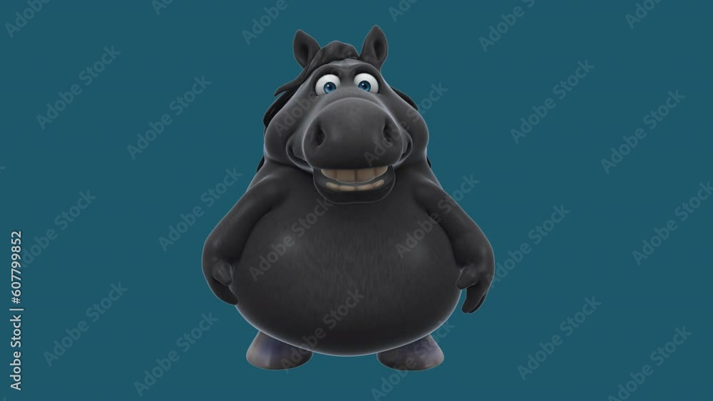 Fun 3D cartoon horse doing fitness (with alpha channel included) Fun 3D cartoon horse doing fitness (with alpha channel included)