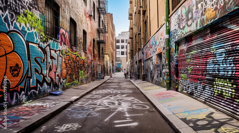 Fototapeta premium Graffiti on the wall in the street !