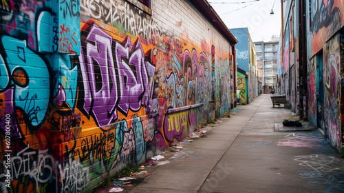 Graffiti on the wall in the street !