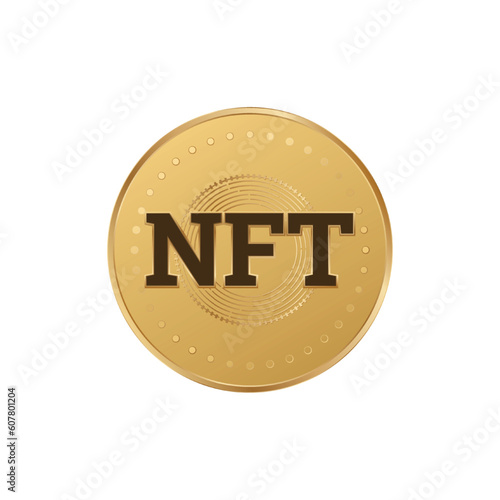 Nft golden token . non fungible token coin