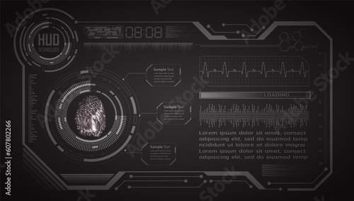 Finger print network cyber security background.