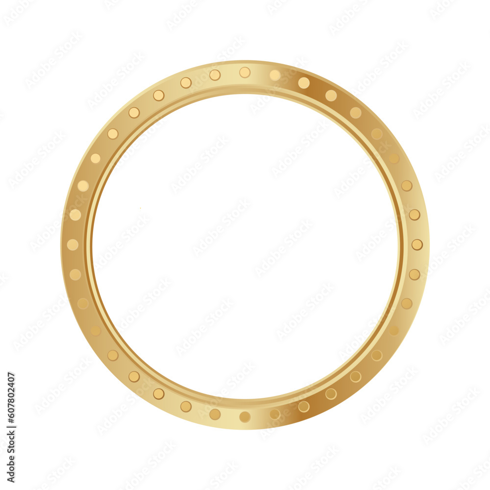 Golden ring vector . Gold circle frame Golden ring vector . Gold circle frame