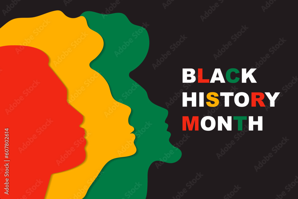 Black History Month Celebration, African Americans, Colorful Minimal Vector Illustration