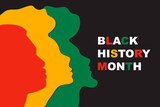 Black History Month Celebration, African Americans, Colorful Minimal Vector Illustration