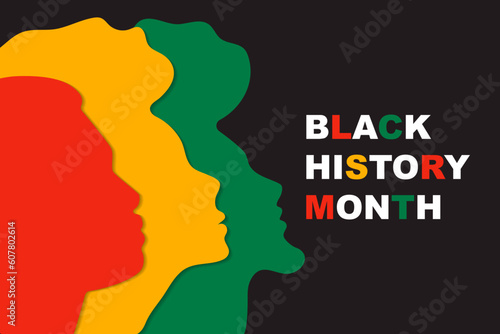 Black History Month Celebration, African Americans, Colorful Minimal Vector Illustration