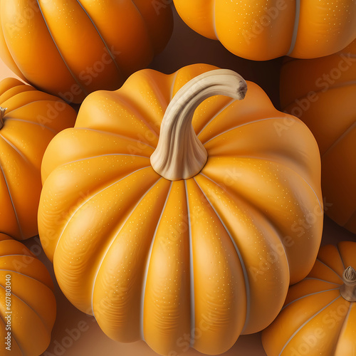 Fresh pumpkin. Beautiful harvest backgroundGeneration AI photo