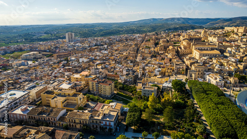 Aerial View of Noto, Syracuse, Sicily, Italy, Europe, World Heritage Site