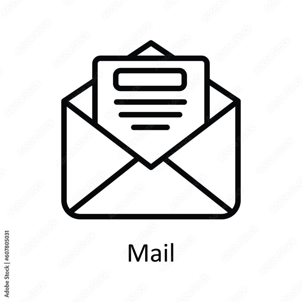 Mail Vector outline Icon Design illustration. User interface Symbol on White background EPS 10 File Mail Vector outline Icon Design illustration. User interface Symbol on White background EPS 10 File